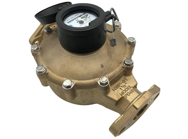 M&E PD 1.5" Water Meter Flanged LF Bronze 1 Pulse/1 CF